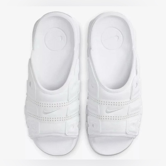 Men's Size 8 Nike Air More Uptempo Slides White FD9884 101 comfort max - Picture 7 of 7